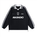 AM.RADIO x BLONDE Striped Collar Soccer Sweatshirt